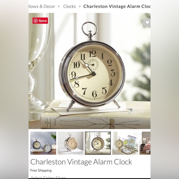 Pottery Barn Accents Pottery Barn Charleston Vintage Alarm Clock